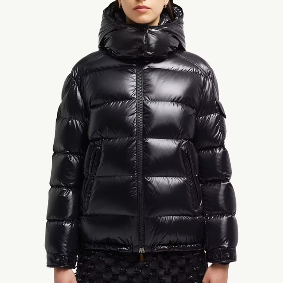 Moncler Jackets & Blazers - Moncler Shiny Black Puffer Jacket